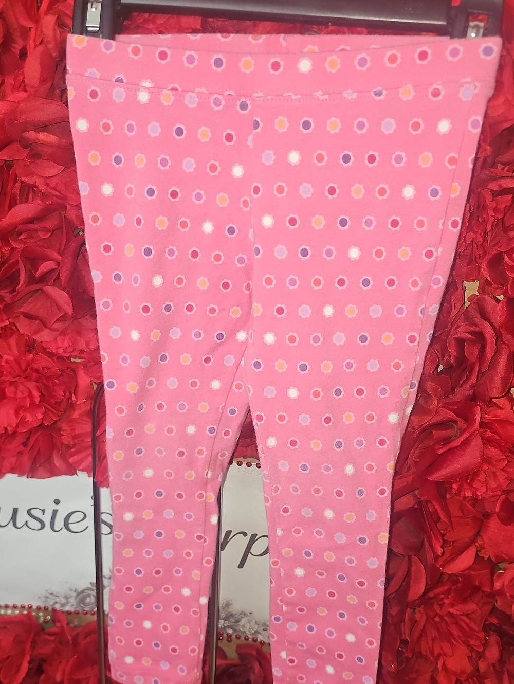 jumping beans Girls Pink Polka Dot Girls' Leggings Size 3T